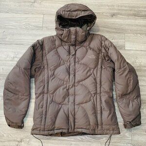 The North Face Puffer Jacket Womens Size Large Brown 600 Goose Down Insulated